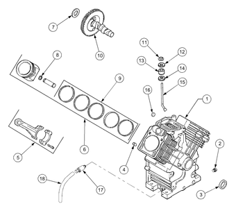 Crankcase Diagram and Parts List for GT2186-44 13A298L710-13A298L712 Cub Cadet Lawn Tractor